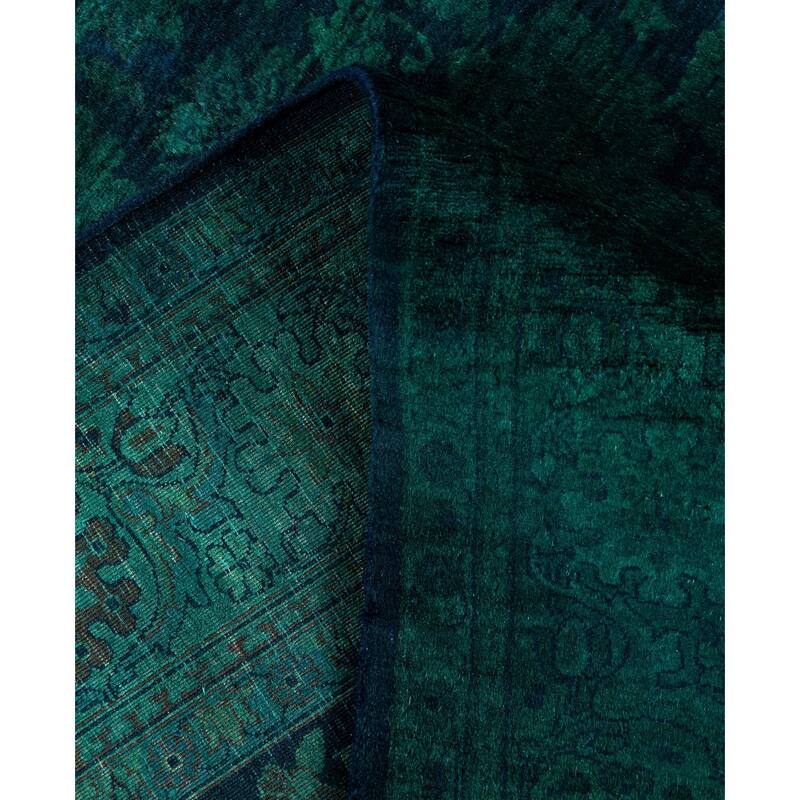 Overdyed One-of-a-Kind Hand-Knotted Area Rug - Green - 4' 2" x 6' 3"