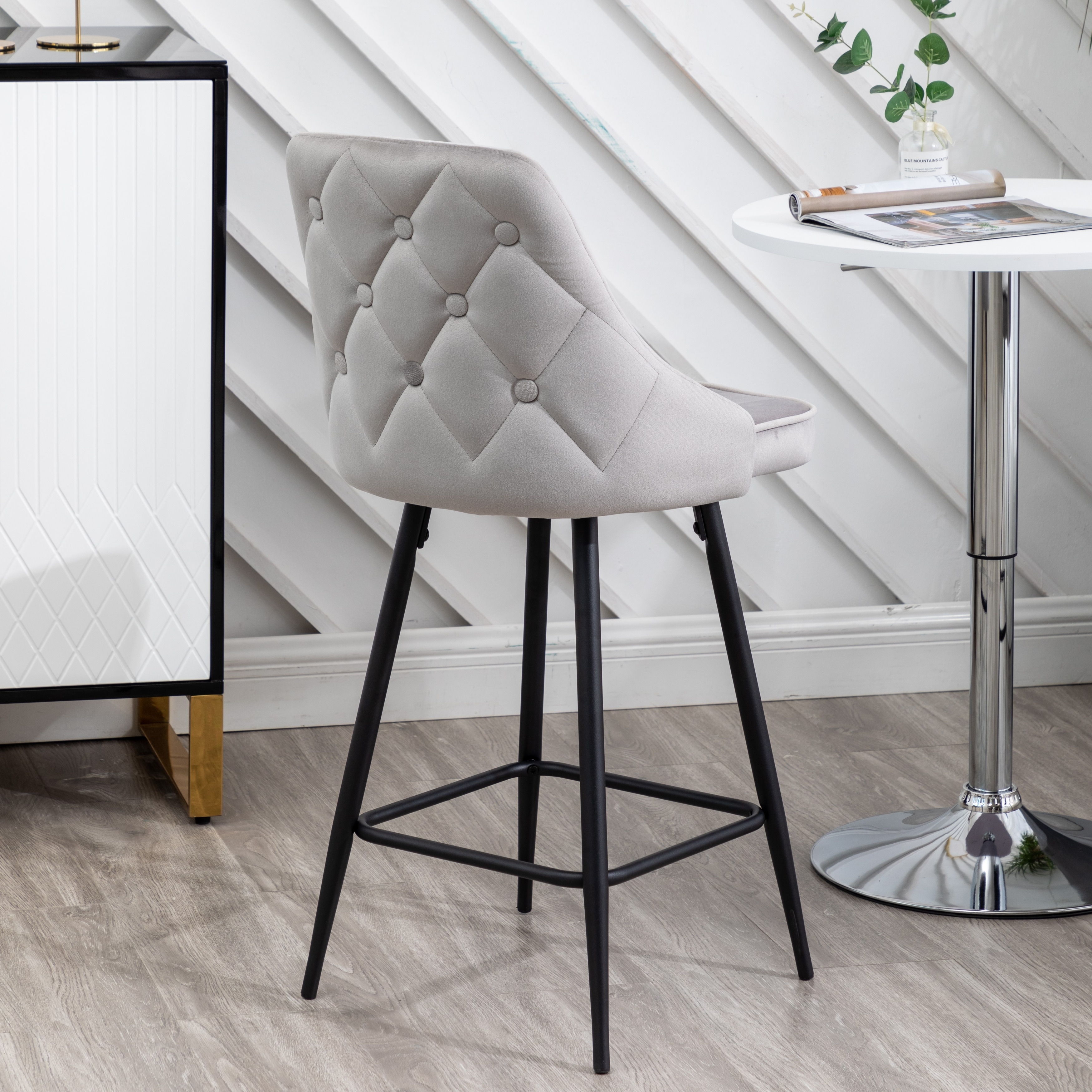 Zahra Premium Tufted Upholstered Dining Bar Stool Set Of 2 On Sale Overstock 31568917