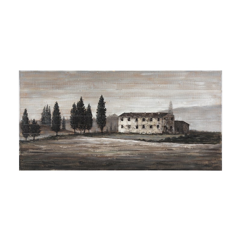 Mercana "Tuscan Cypress" (60 x 36) Hand-Made Solid Wood Oil Painting - 60 x 36