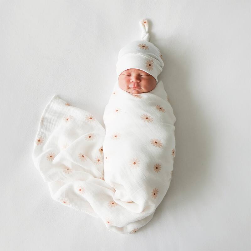 lulujo Hello World Hat & Swaddle Set
