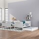 preview thumbnail 3 of 7, White Twin over Full Bunk Bed with Inclined Ladder, Trundle, and Guardrails