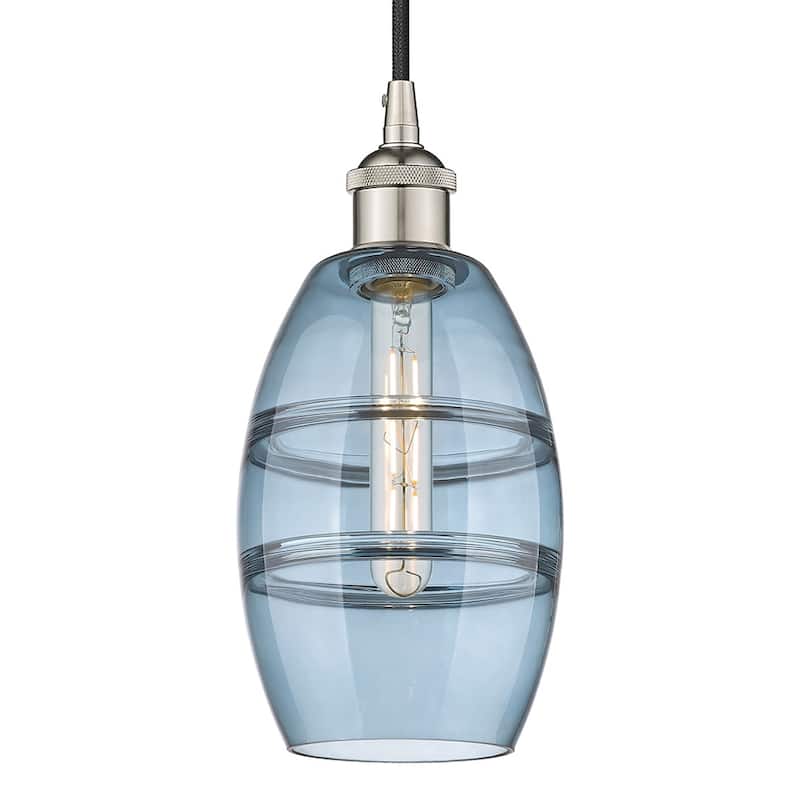 Innovations Lighting 616-1P 8 6 Vaz Pendant Vaz 6" Wide Cord-Hung Mini - Polished Nickel / Princess Blue