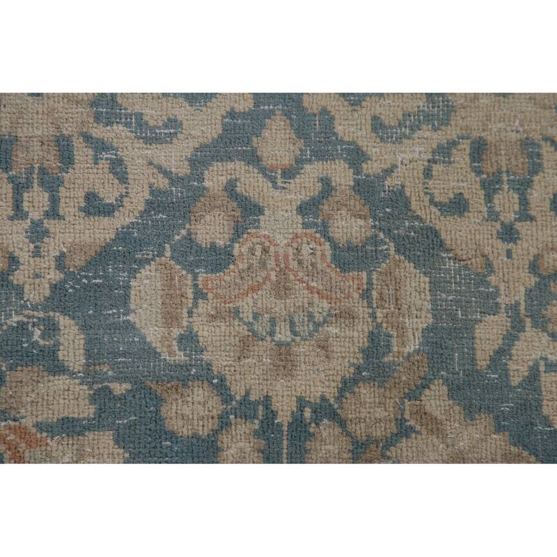 Distressed Kerman Persian Antique Area Rug Hand-knotted Wool Carpet - 9'8" x 12'7"