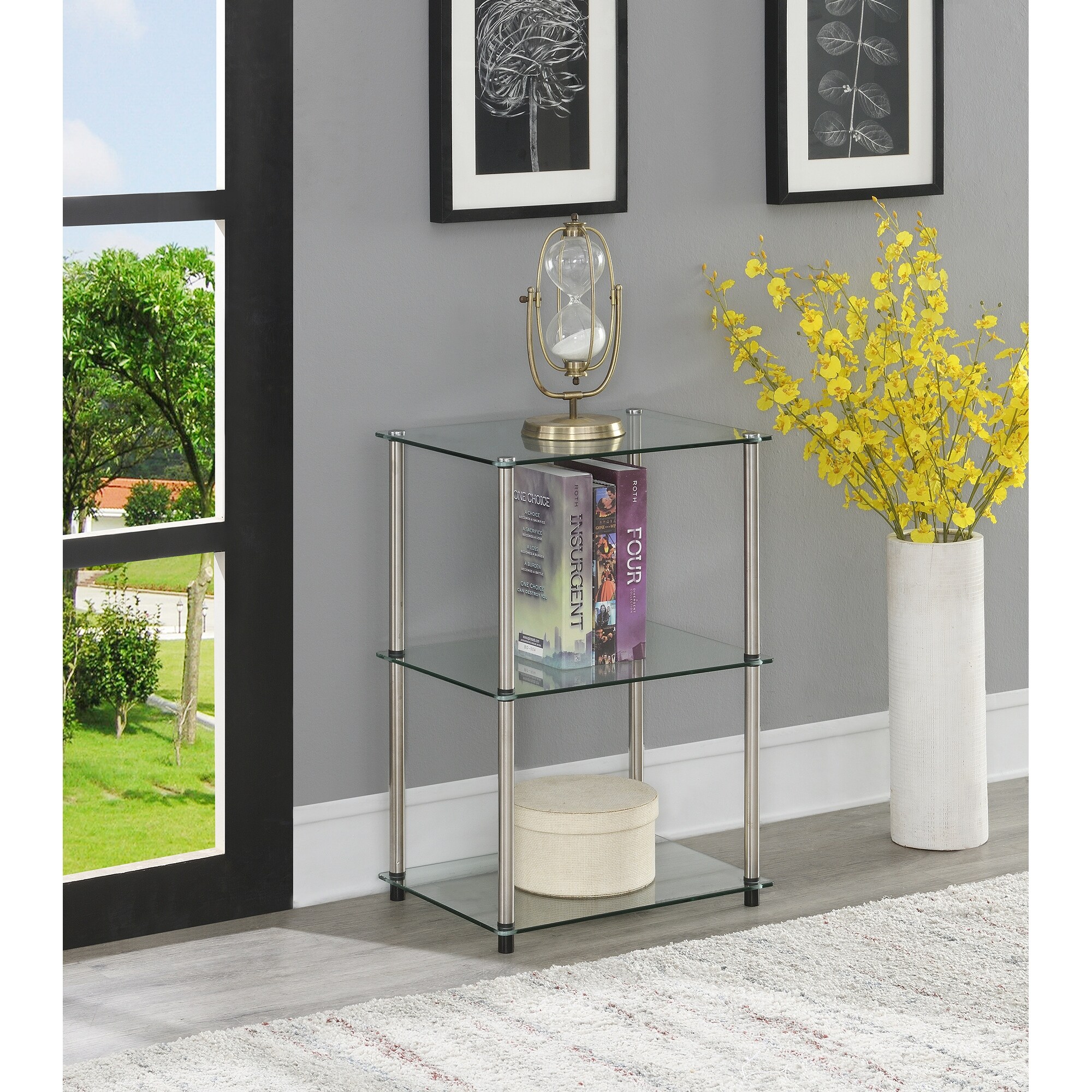 Convenience Concepts Designs2Go Classic Glass Tall Tier End Table On  Sale Bed Bath  Beyond 17800913