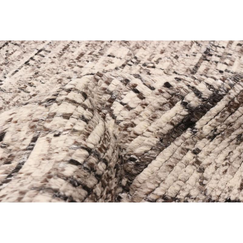 ECARPETGALLERY Hand-knotted Tangier Cream, Taupe Wool Rug - 5'5 x 7'7