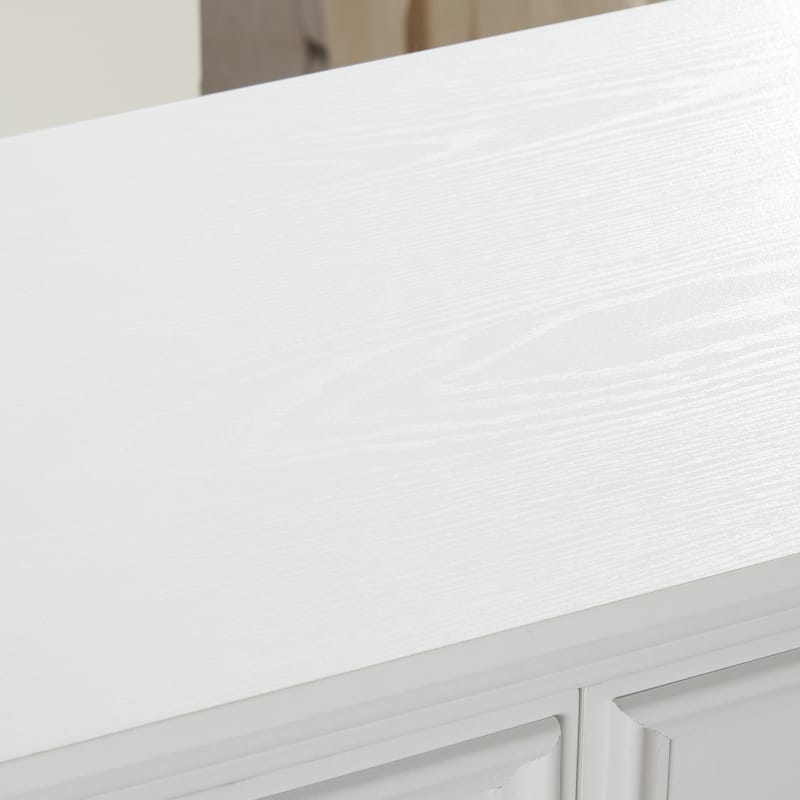 Crisp White 6-Drawer Dresser, Elegant Living Room Storage Solution