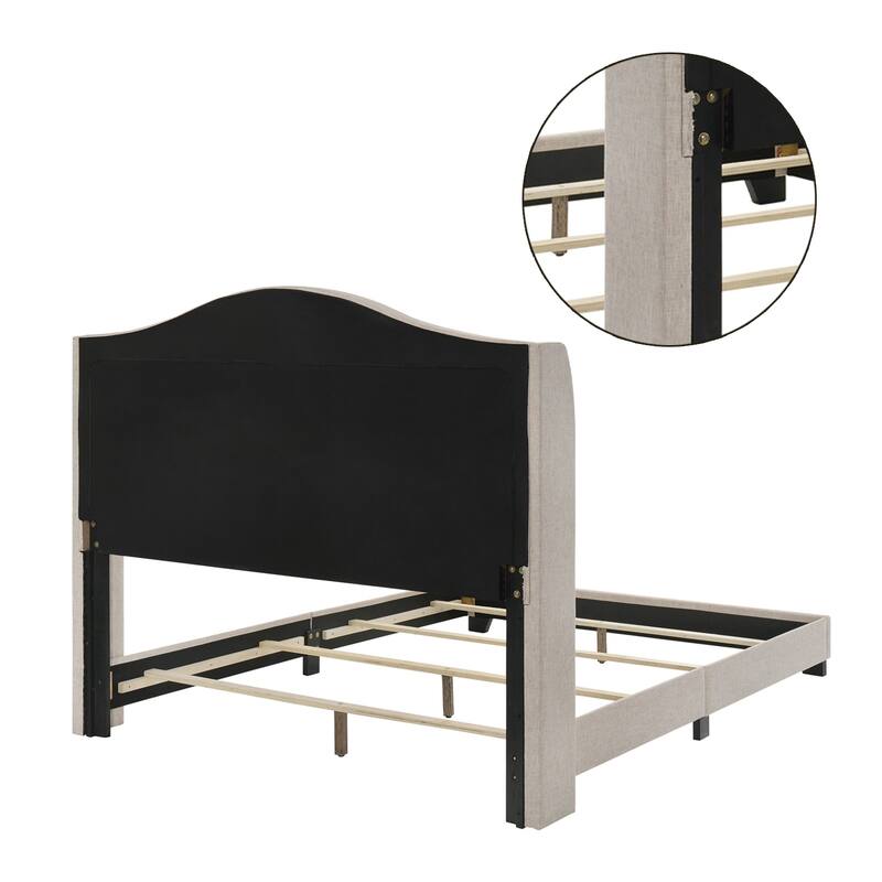 Camel Back Bed in Beige