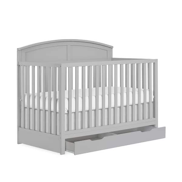 slide 2 of 5, Dream On Me Storybrooke 5 in 1 Convertible Crib with Under Drawer - Pebble Grey Pebble Grey