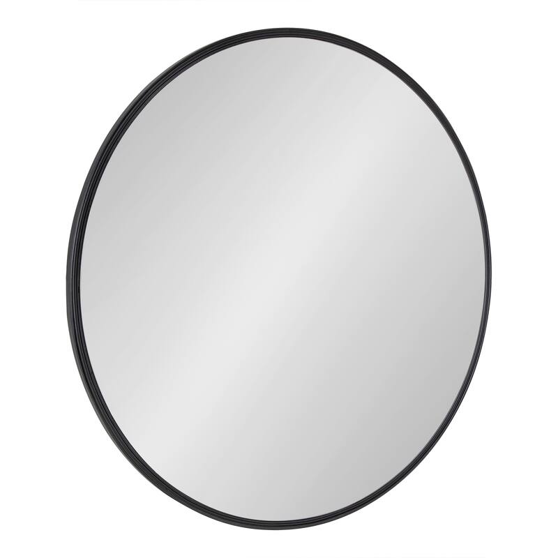 Kate and Laurel Caskill Round Framed Wall Mirror - 30" Diameter - Black