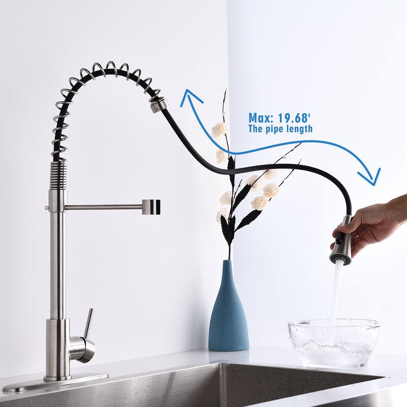 Modern Single Handle Commercial Spring High Arc Kitchen Faucet