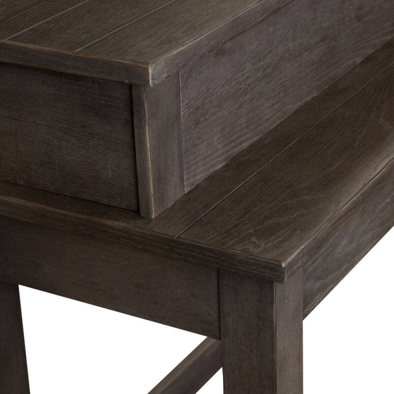 Modern Farmhouse Dusty Charcoal Distressed Console Bar Table