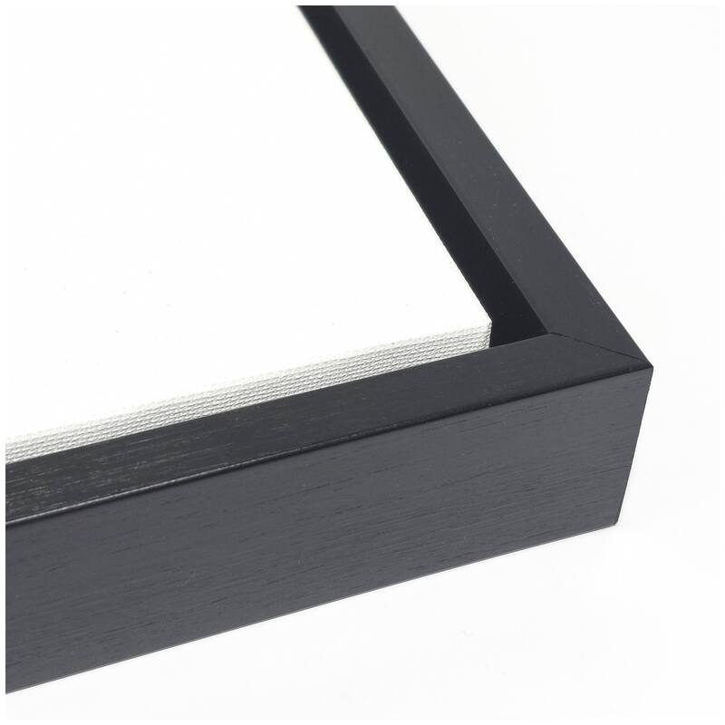 Kate and Laurel 33 RPM Black and White Square by Robert Cadloff Framed Canvas Wall Art Print