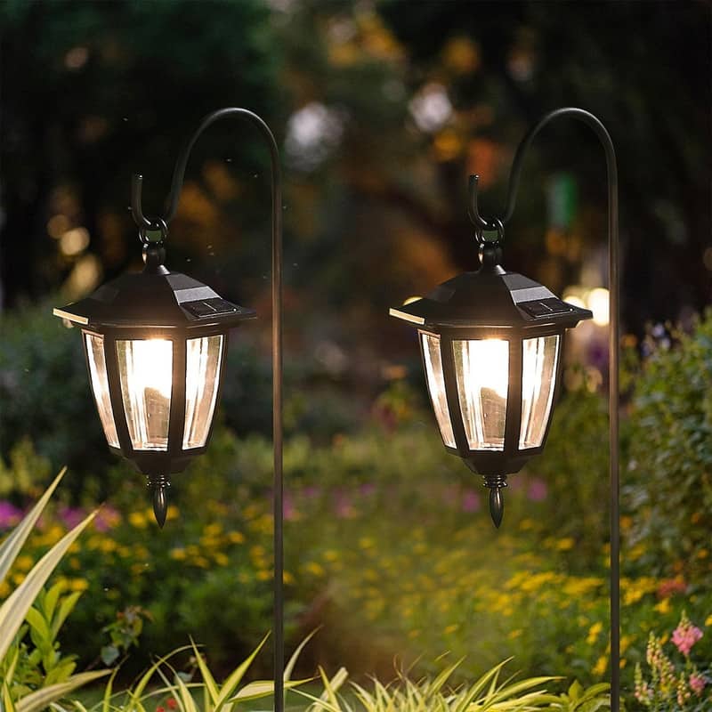 2 Pack Solar Hanging Lights Outdoor, Solar Powered