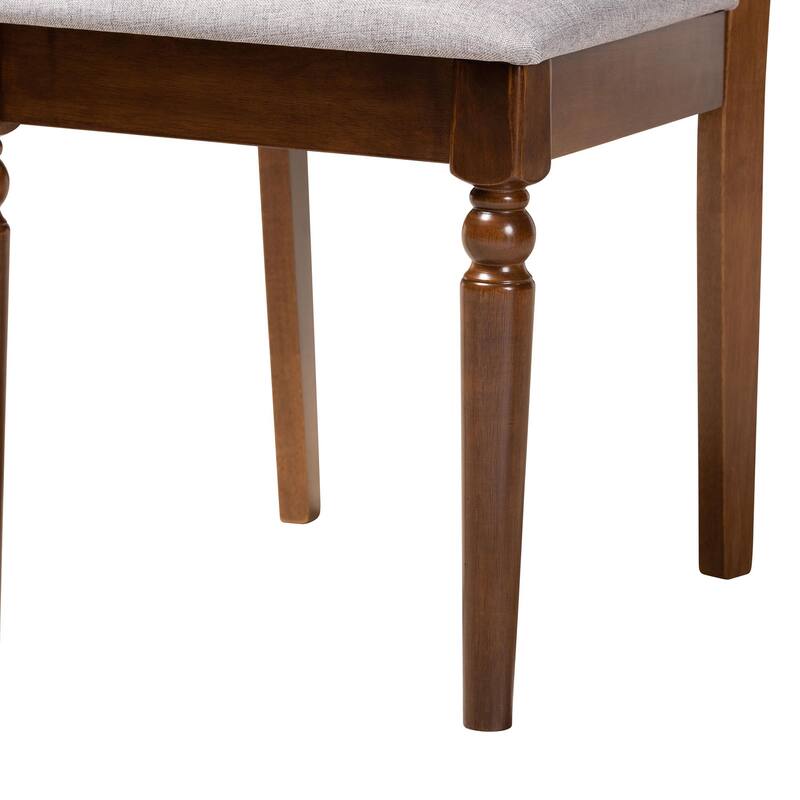 Renaud Modern Grey and Walnut Brown Wood 5-Piece Dining Set