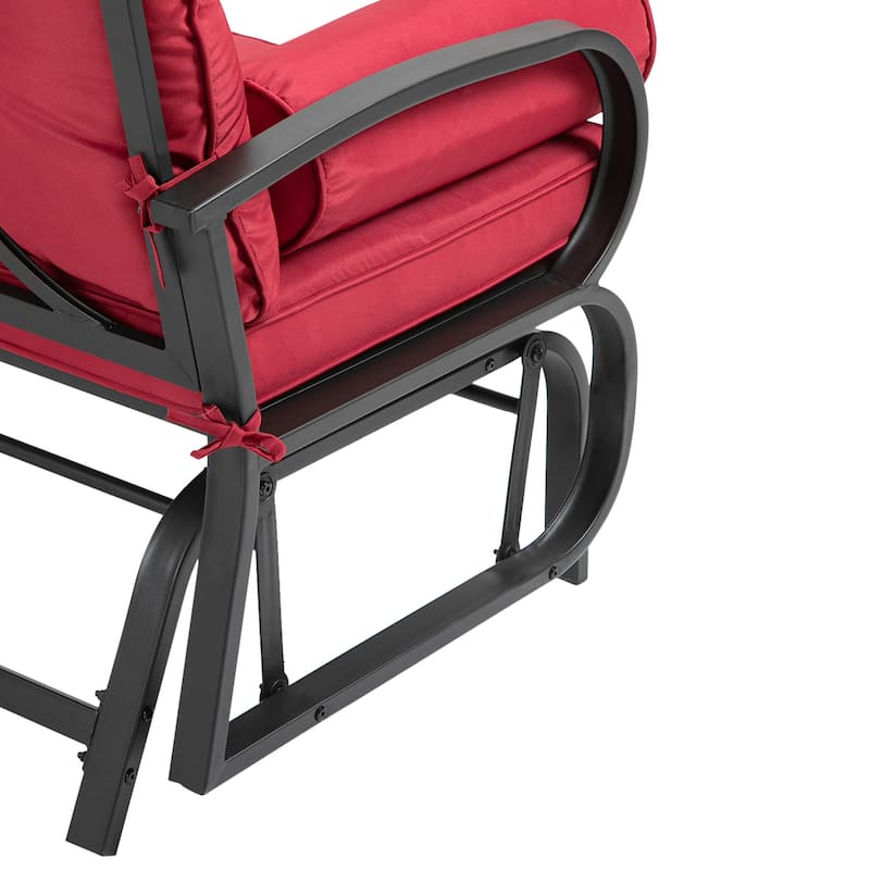 Outsunny 2-Person Outdoor Glider Bench, Patio Double Rocking Swing Loveseat with Steel Frame and Cushions