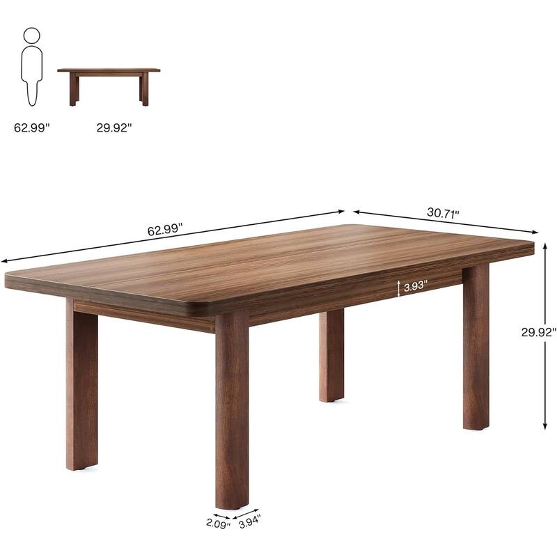 63" Wide Executive Office Desk with Thick MDF Top Large Table for Computer and Writing Tasks