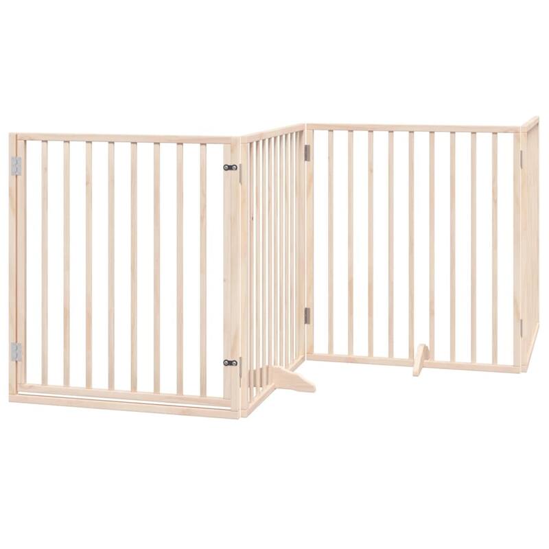 vidaXL Dog Gate Foldable Poplar Wood