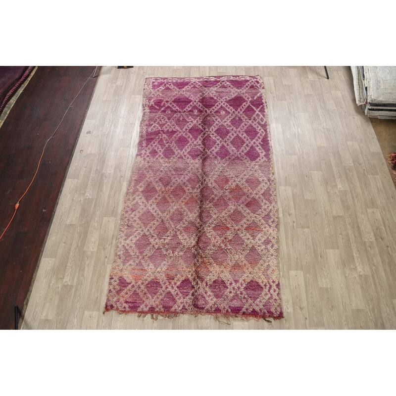 Antique Tribal Moroccan Area Rug Wool Hand-knotted Oriental Carpet - 5'8" x 11'3"