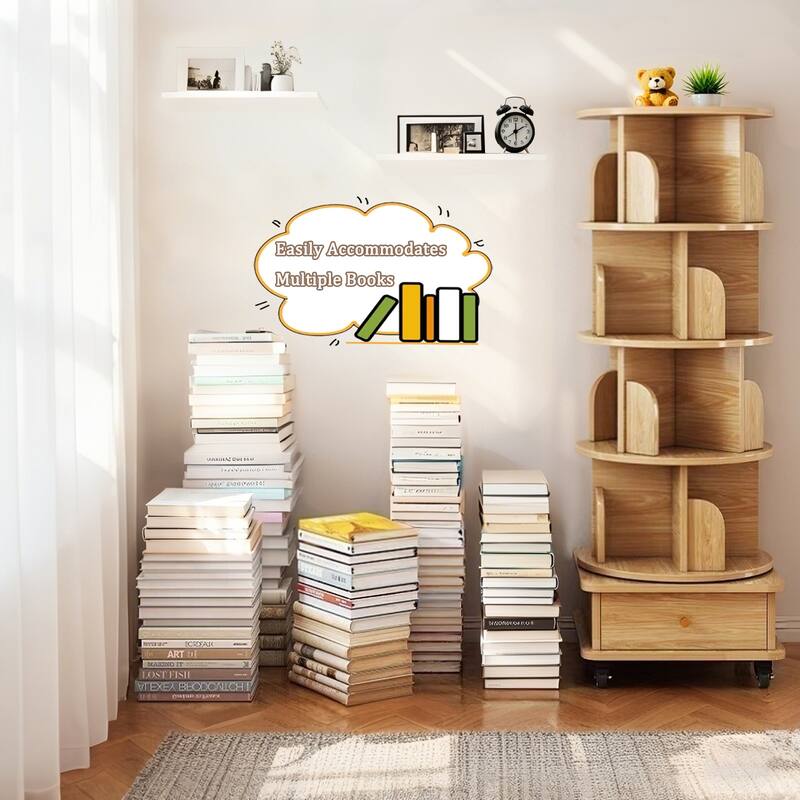 5 Tier Rotating Bookshelf