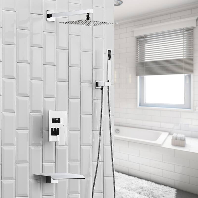 WIZ 3-Spray Patterns With 2.5 GPM 12 in. Showerhead Shower System