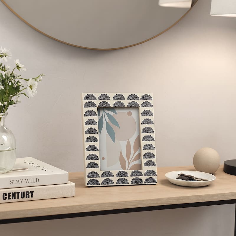 Resin Wood Decorative Arches Photo Frame - Black