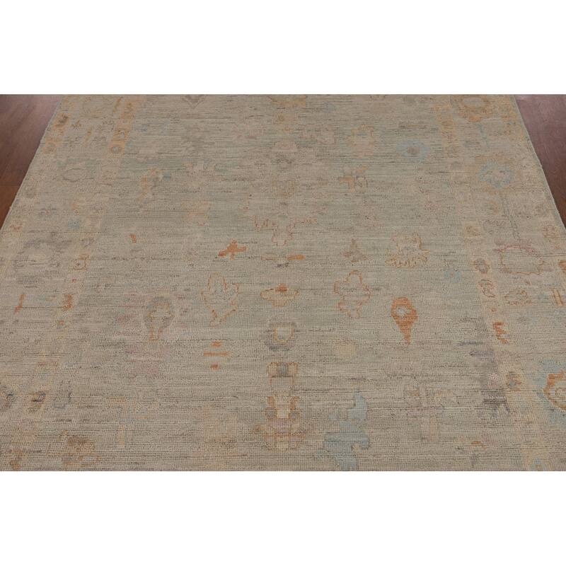 Turkish Oushak Vegetable Dye Area Rug Handmade Wool Carpet - 5'0"x 6'10"