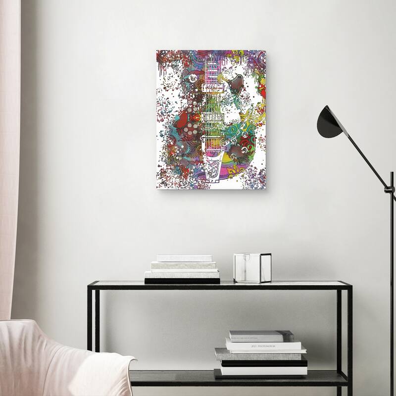 Pop Art Guitar by Dean Russo Canvas Art Print