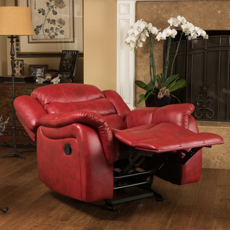Hawthorne PU Leather Glider Recliner Chair by Christopher Knight Home
