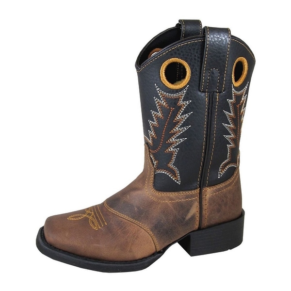 Smoky Mountain Western Boots Boys Luke Pull On Brown Black 3897