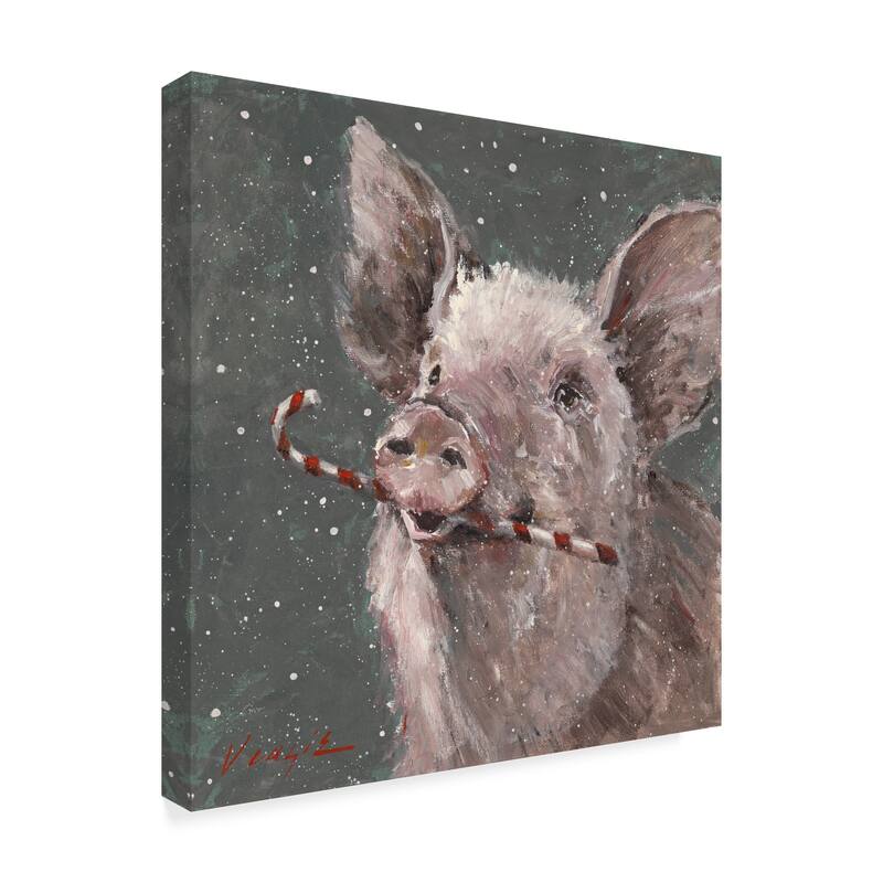 Mary Miller Veazie 'Teri The Christmas Pig' Canvas Art