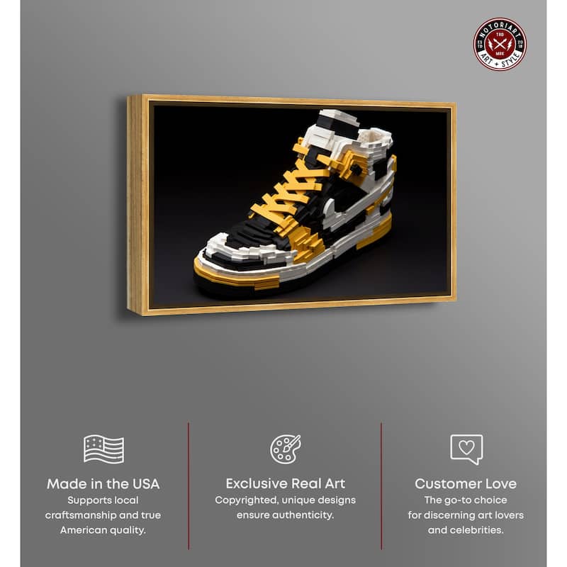 Notoriart Toy Sneaker Black Framed Sneaker 1 Piece Canvas Wall Art