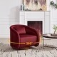 preview thumbnail 2 of 29, Swivel Accent Chair, 360-degree Swivel Barrel Chair with Velvet Fabric Upholstery, Comfy Pumpkin-Shaped Swivel Chair