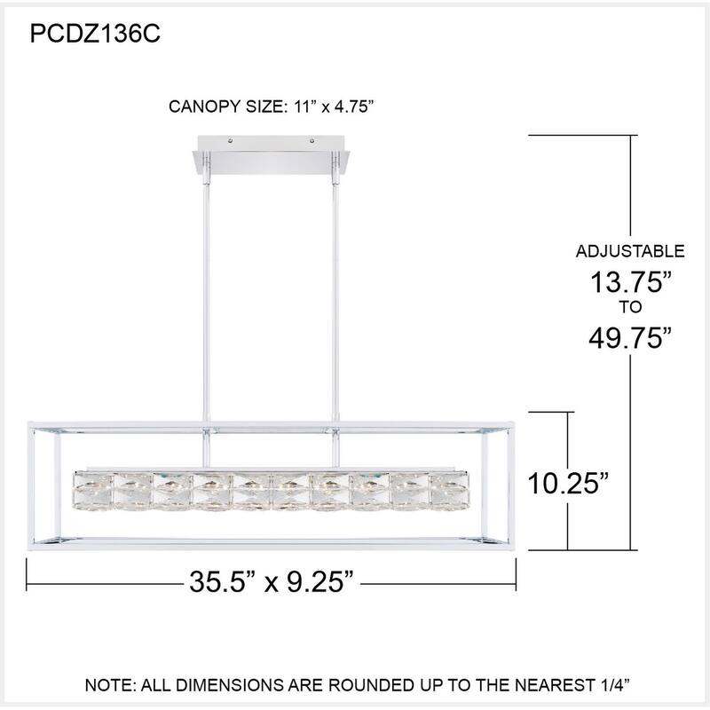Dazzle Integrated LED Polished Chrome Island Light