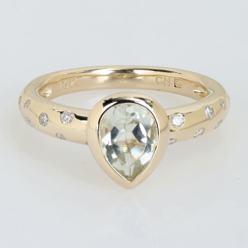 Miadora Gemstone and 1/4ct TDW Diamond Ring in 10k Yellow Gold