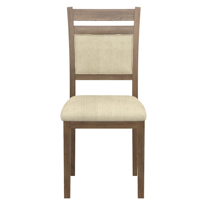 Modern Solid Wood & Fabric Dining Chair, Set of 4 - Black & Beige