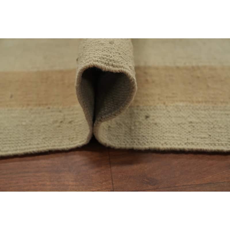Hand Woven Southwestern Wool Beige Geometric Area Rug - 5' 11'' X 4' 0''