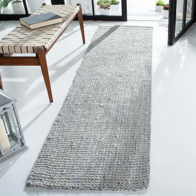 SAFAVIEH Handmade Natural Fiber Bariaa Jute Rug - 2'3" x 15' Runner - Grey