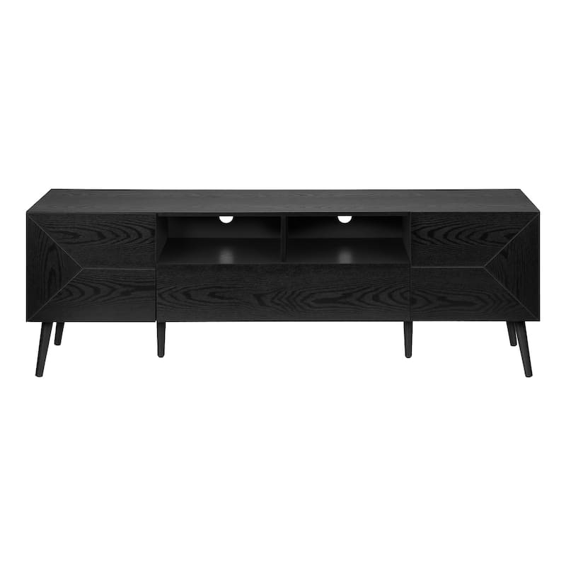 Tv Stand, 72 Inch, Console, Media Entertainment Center, Storage Drawer, Walnut Laminate, Mid Century, Modern
