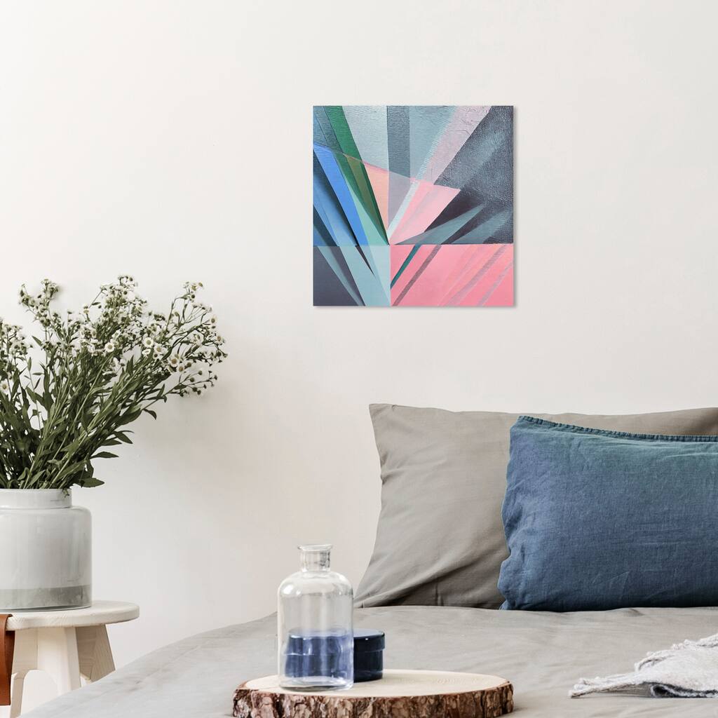Wynwood Studio Abstract Geos Morning Blue and Modern & Contemporary Wall Art Canvas Print