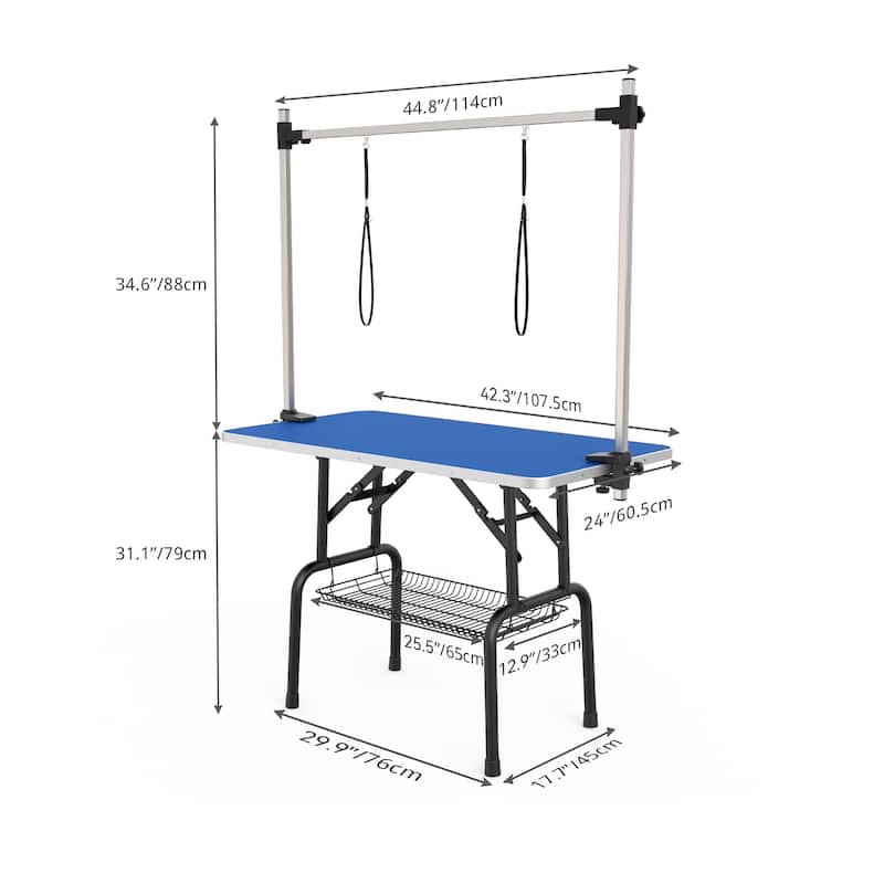 42" Foldable Dog Grooming Table Black