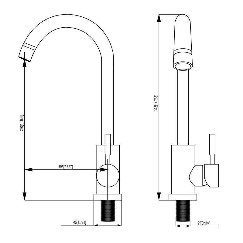 Topcraft Single Handle Stainless Steel Kitchen Faucet