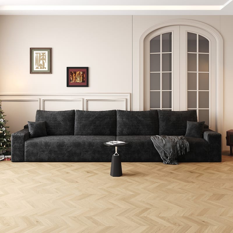 140-in Casual Black 4 -seater Reclining Sectional - 8' x 10' - Symmetrical