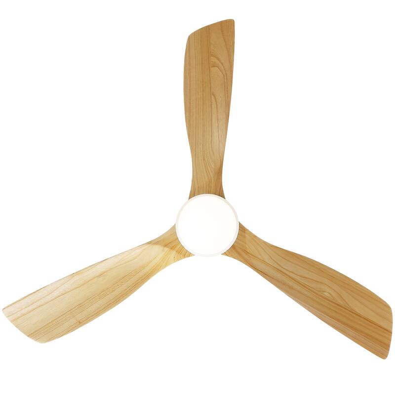 Sofucor 52" Indoor Wood Ceiling Fan Light with Remote, Integrated Light Optional