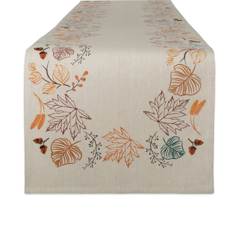 DII Fall Table Runner - Reversible Table Runner, 14x108" - Autumn Leaves