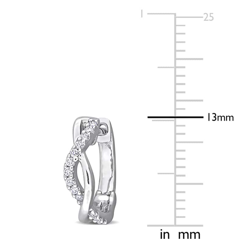 Miadora 1/8ct DEW Created Moissanite Hoop Earrings in Sterling Silver