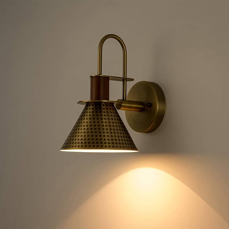 Modern 1-Light Bedroom Cone Metal Wall Sconce