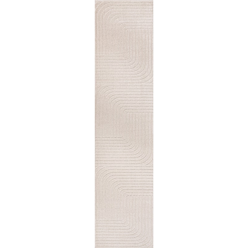 JONATHAN Y Aarhus Minimalist Angle Geometric Ivory/Cream Area Rug - 2 X 8 - Ivory/Cream