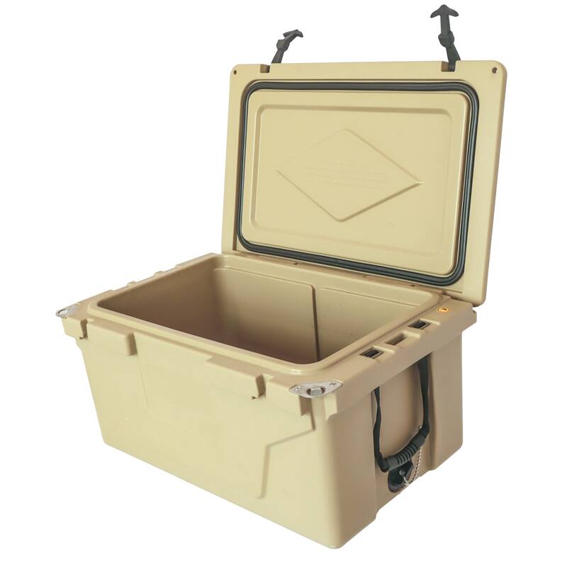 Camping Cooler Beach Cooler Portable Cooler Beverage Cooler with Rope Handles Non-Slip Rubber Pads Bottle Opener and Wheels