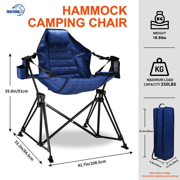 HOMEFUN Hammock Camping Chair With Stand - Portable Folding Rocking Chair For Outdoor Adventures