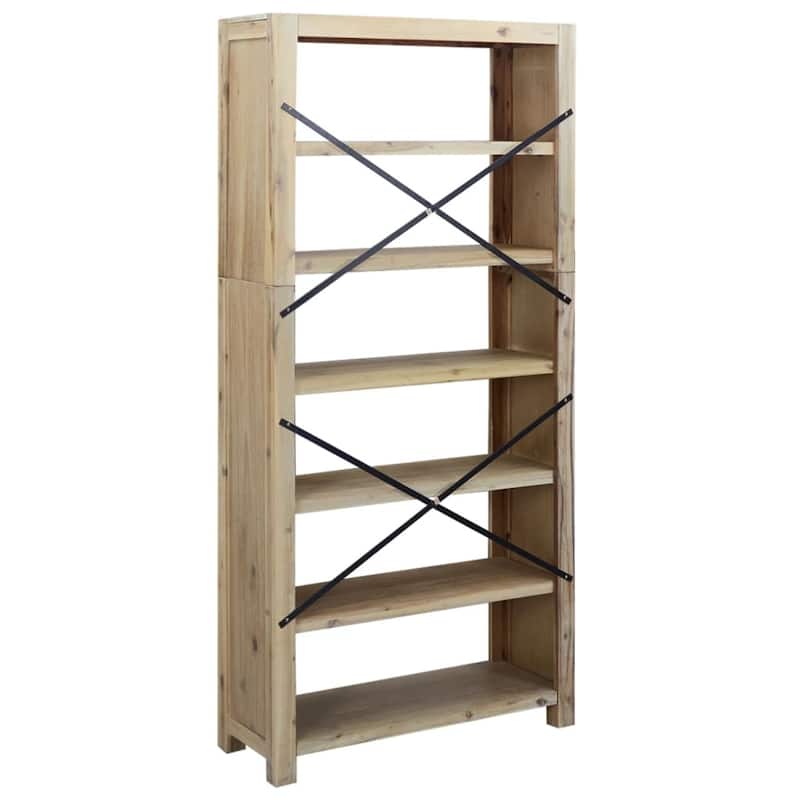 vidaXL 3/4/5/6/7-Tier Bookcase Solid Wood Acacia